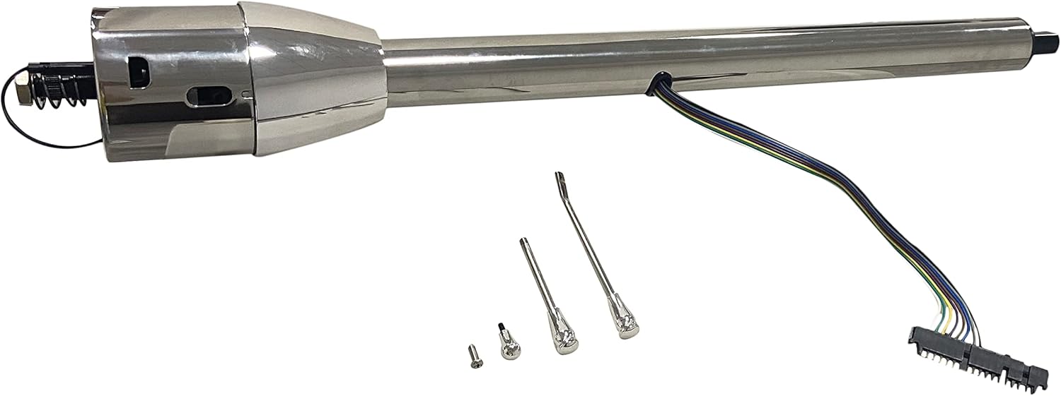 Chrome 32'' Tilt MT Manual Style Steering Column, Universal for GM Cars, Stainless Steel
