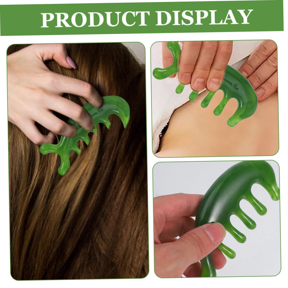 FRCOLOR 8 Piezas Peine de masaje con cáscara de jade peine para ar el cabello cepillo de pelo de masaje e e de de acupuntura e de para el cuero cabelludo