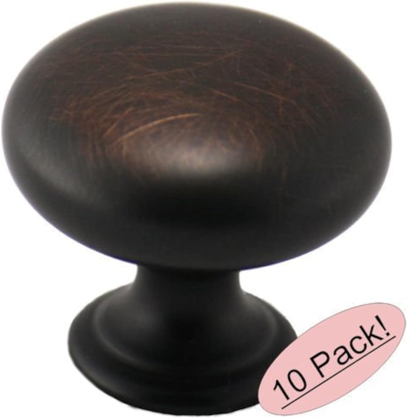 Oil Rubbed Bronze Round Cabinet Knob with Mounting Hardware