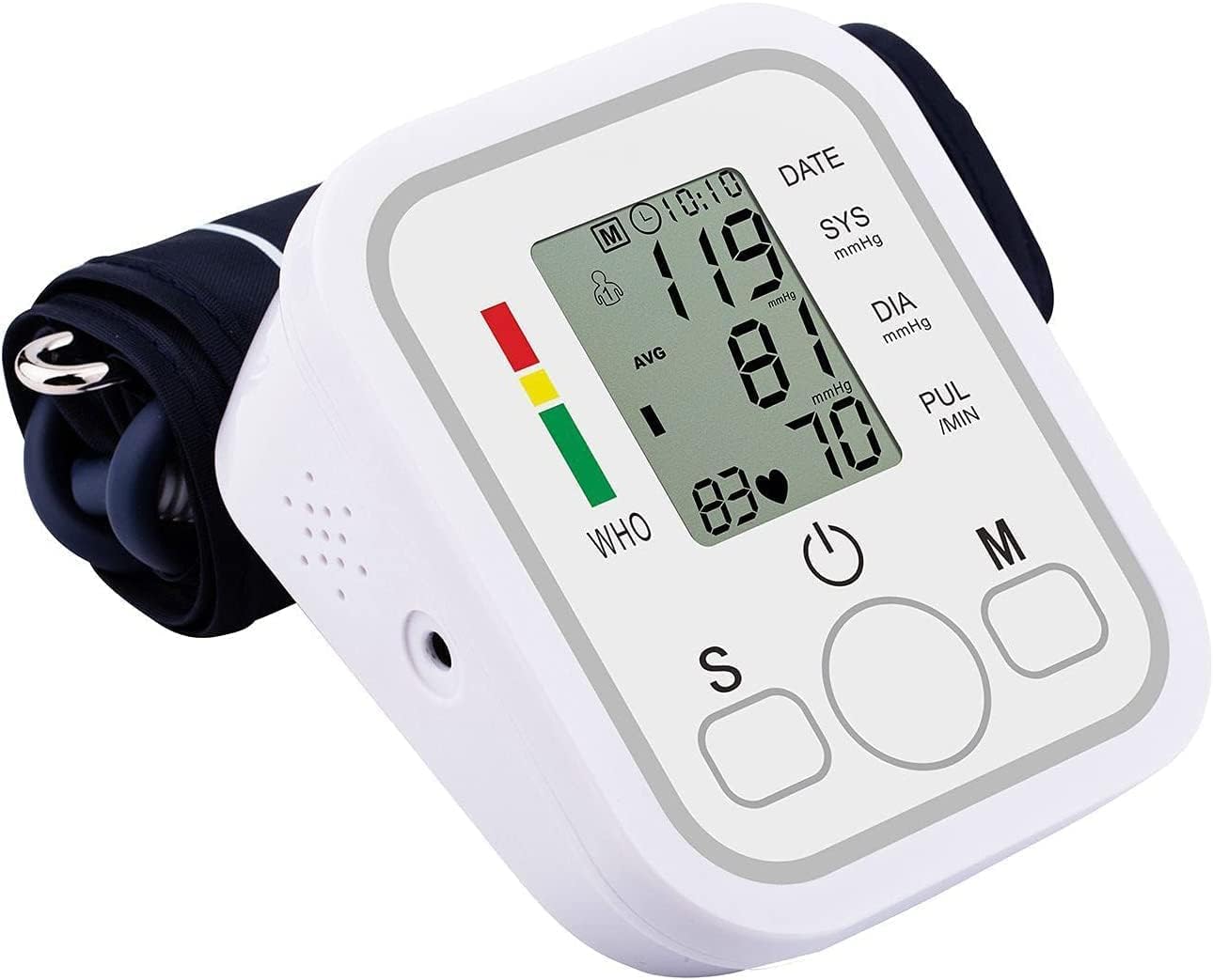Digital Arm Blood Pressure Monitor - Digital Arm Blood Pressure Monitor with Large Armband, USB Rechargeable, Arrhythmias Detection, 2x99 Memory Sets for Home Use