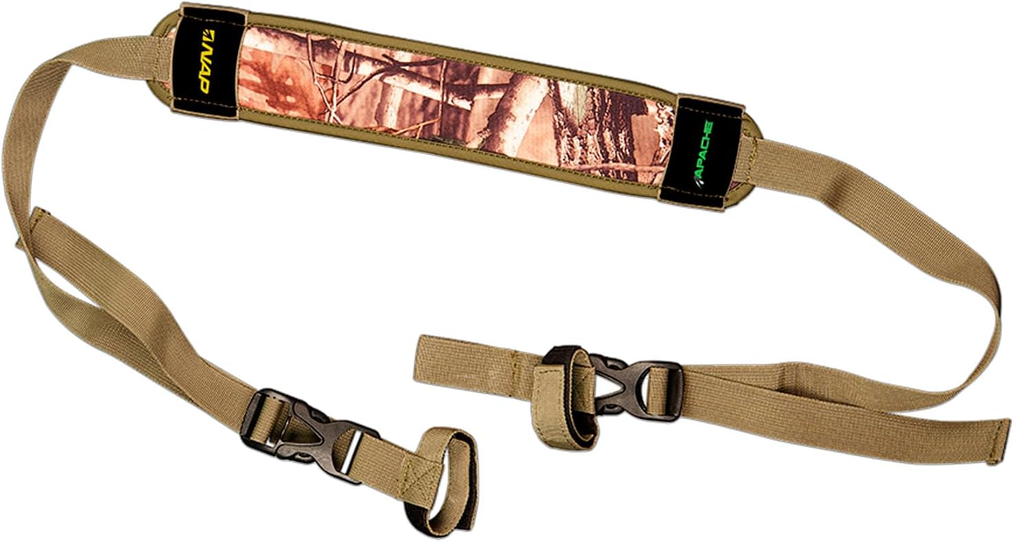 Apache Hunting Bow Sling - Durable Lightweight Quiet Fully Adjustable Quick-Release Design with Comfortable Shoulder Strap - Camo