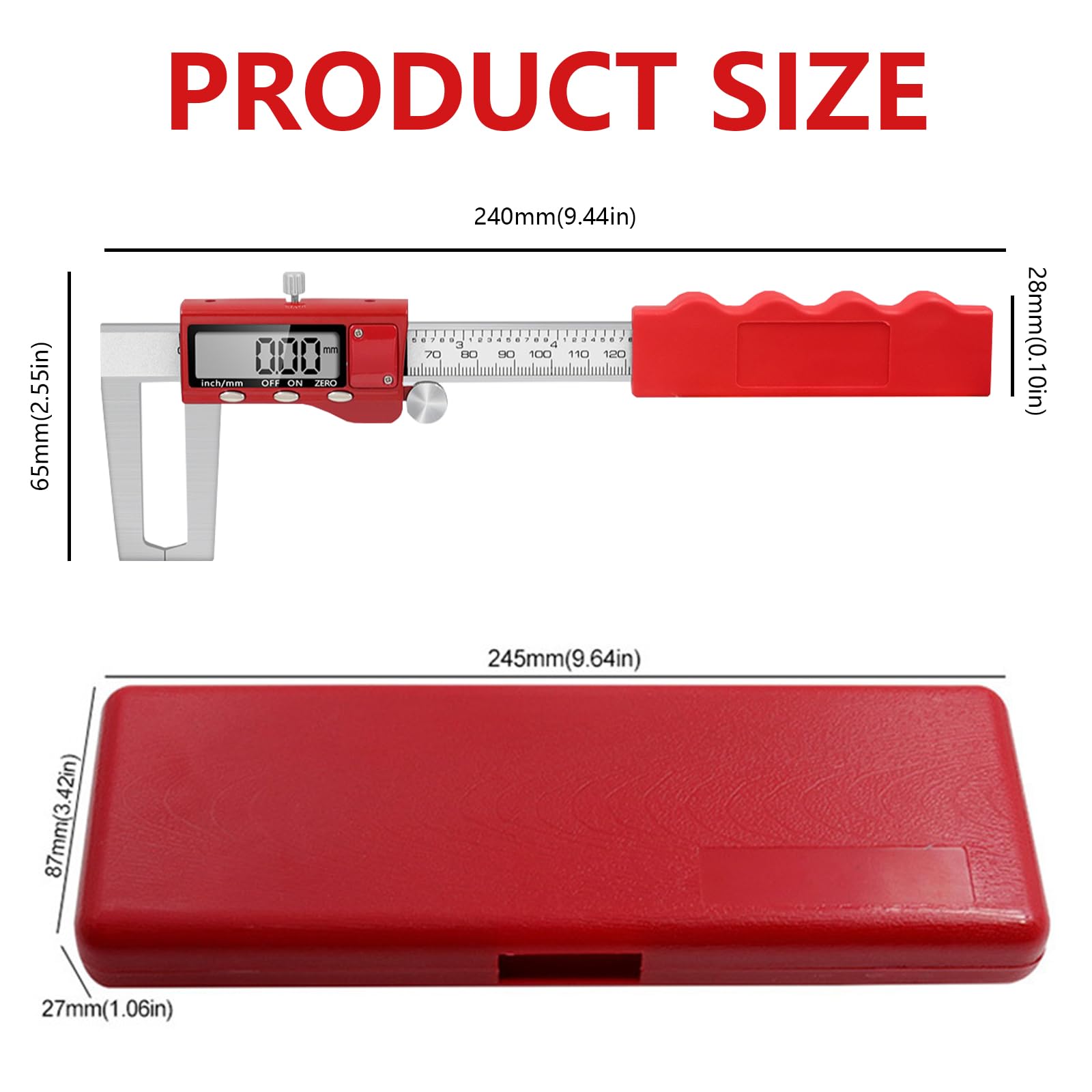 Calibro Digitale, Calibro Digitale Per Disco Freno Da 0-150 Mm Strumento Di Misurazione In Acciaio Inossidabile Con Scatola Di Immagazzinaggio E Display Lcd Per Meccanici E Appassionati Di Auto