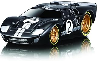 1966 GT40 MKII #2 Black with Silver Stripes and Gold Wheels 1/64 Diecast Model Car by Muscle Machines 15545