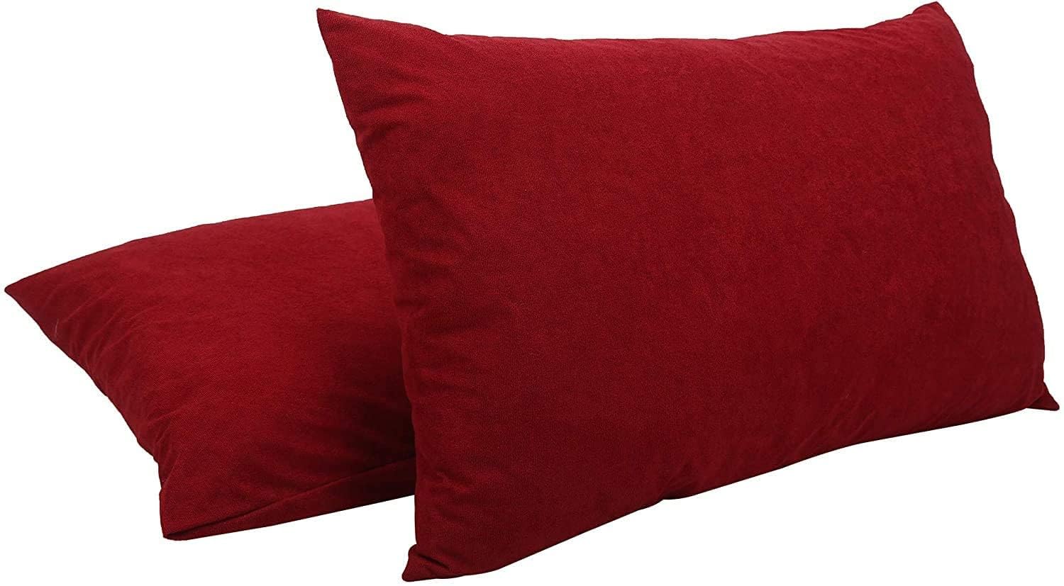Amar Homes Waterproof Maroon Pillow Protectors with Zipper Closure 13.5x21.5x4 Inch Size Only 1 Pillow Protector, Terry Cotton Pillow Covers