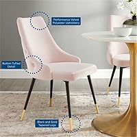 Vista 60 de Modway EEI-3907-GRY Adorn - Silla auxiliar de comedor de terciopelo copetudo, color gris