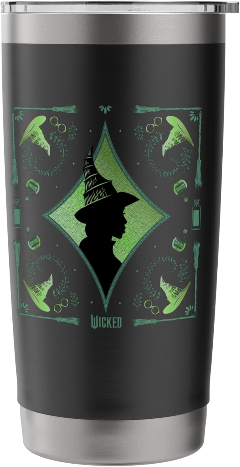 Wicked Elphaba Enchanted Brooms Silhouette Stainless Steel Insulated Tumbler - Image 3