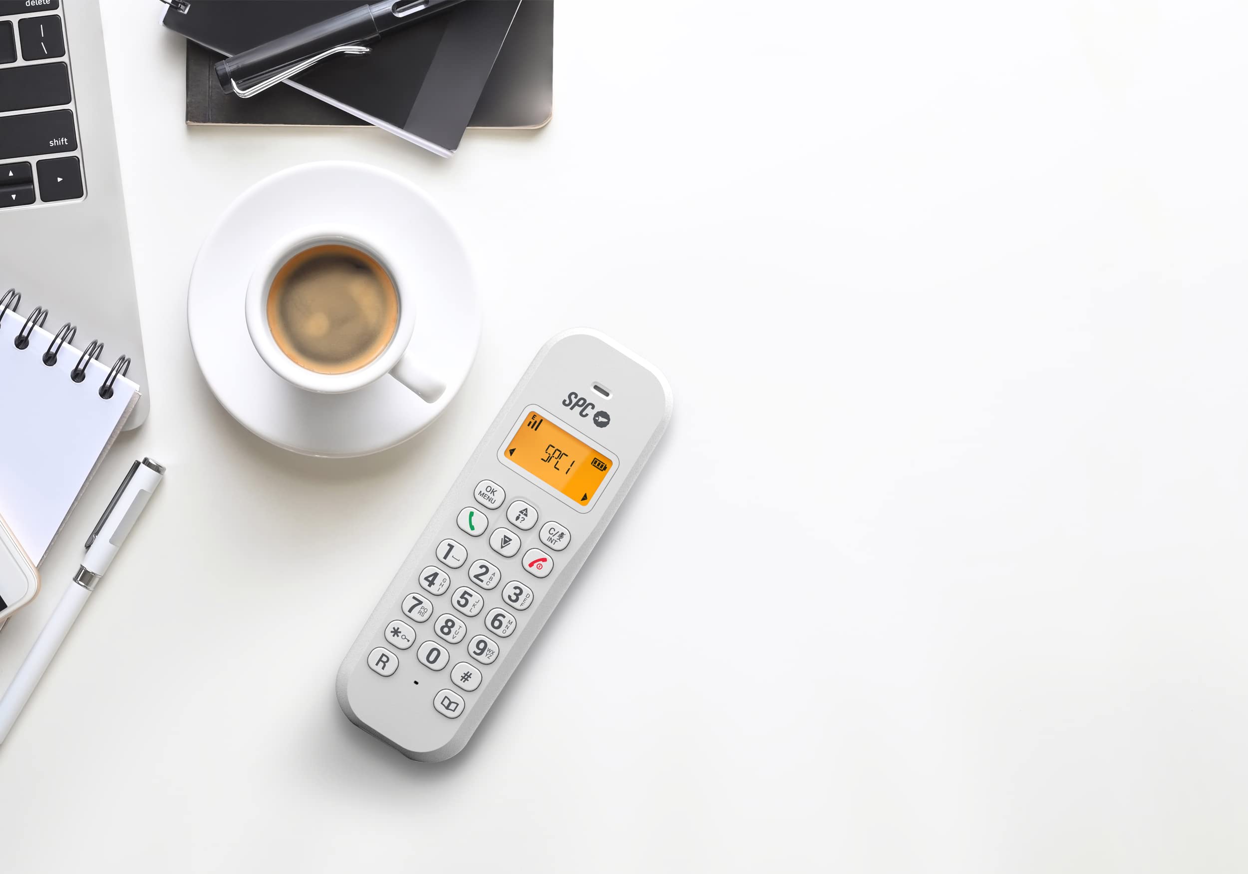 Telefono Fisso Cordless SPC ART – Schermo Illuminato Con ID Chiamante, Vivavoce, Agenda E Modalità ECO – Nero - 2