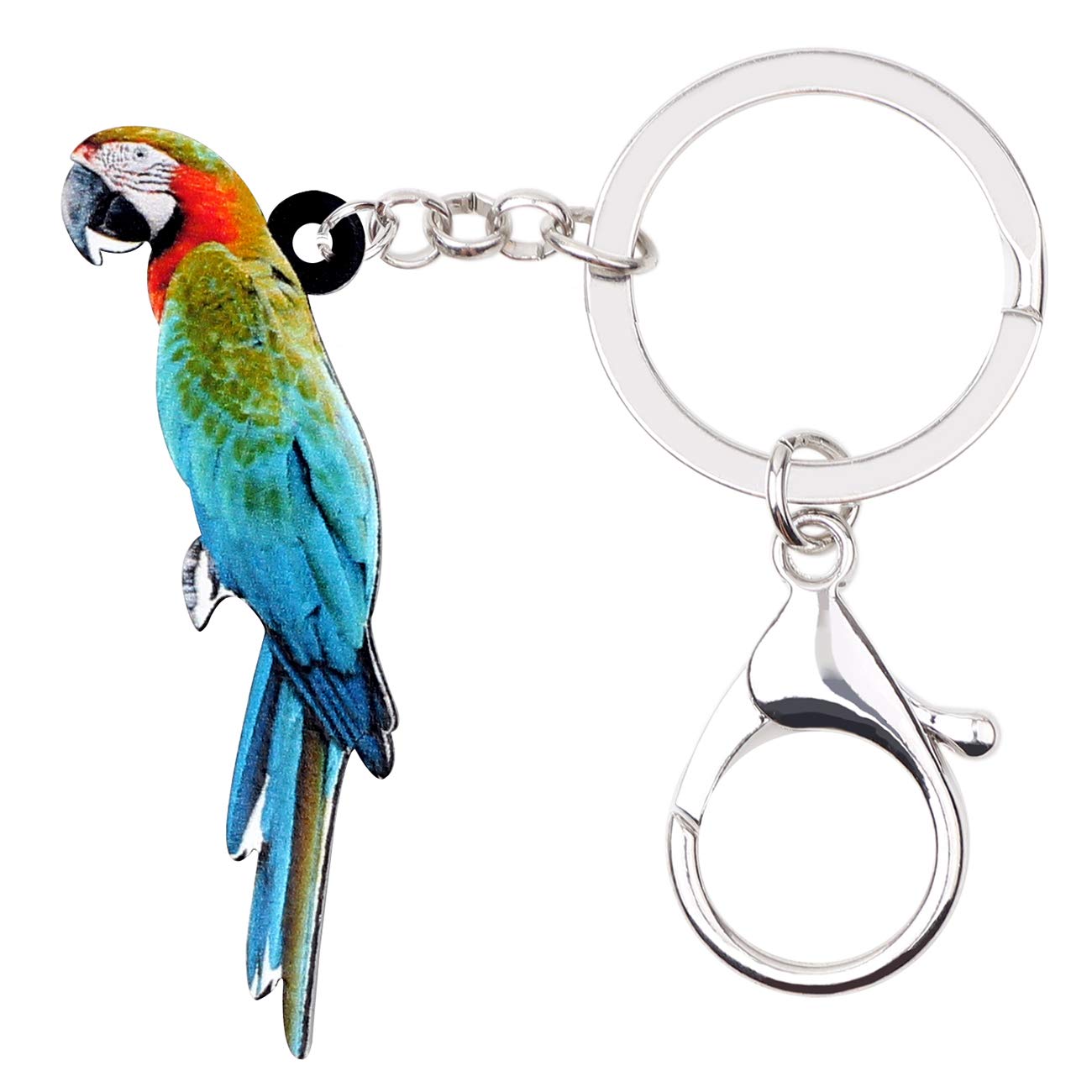 Weveni Women's Multicoloured Acrylic Macaw Parrot Keychain Bird Keyring For Girls Car Wallet Handbag Charms (Multicoloured)
