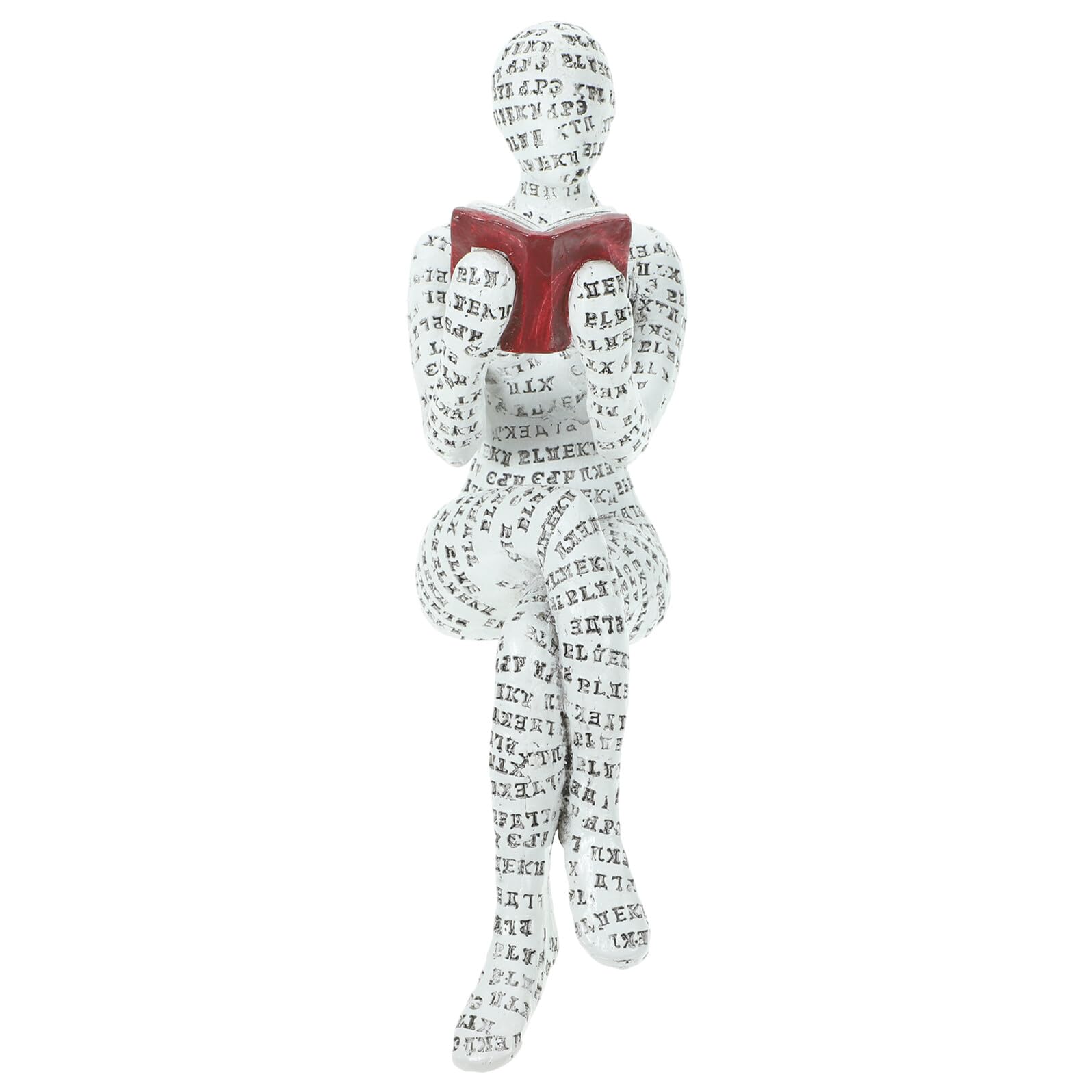 Statue femme qui lit en résine blanche blanche pour coin lecture de chambre