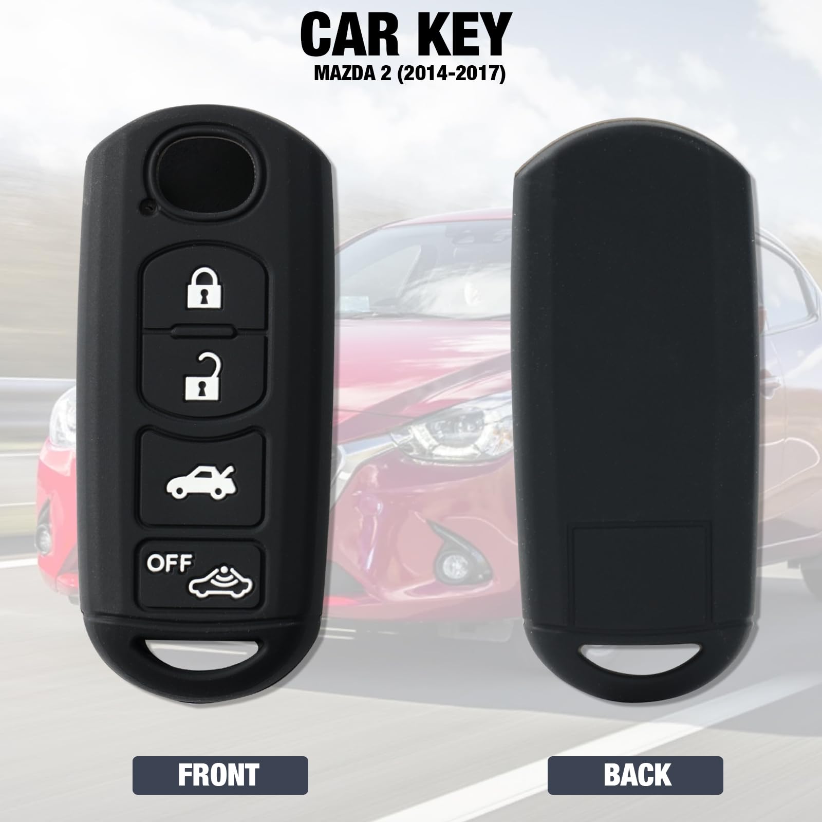 XUKEY 4 Button Silicone Car Remote Key Case FOB Shell per Mazda 2 3 5 6 CX-5 CX-7 CX-9 Miata MX-5 Axela di Protezione del Display