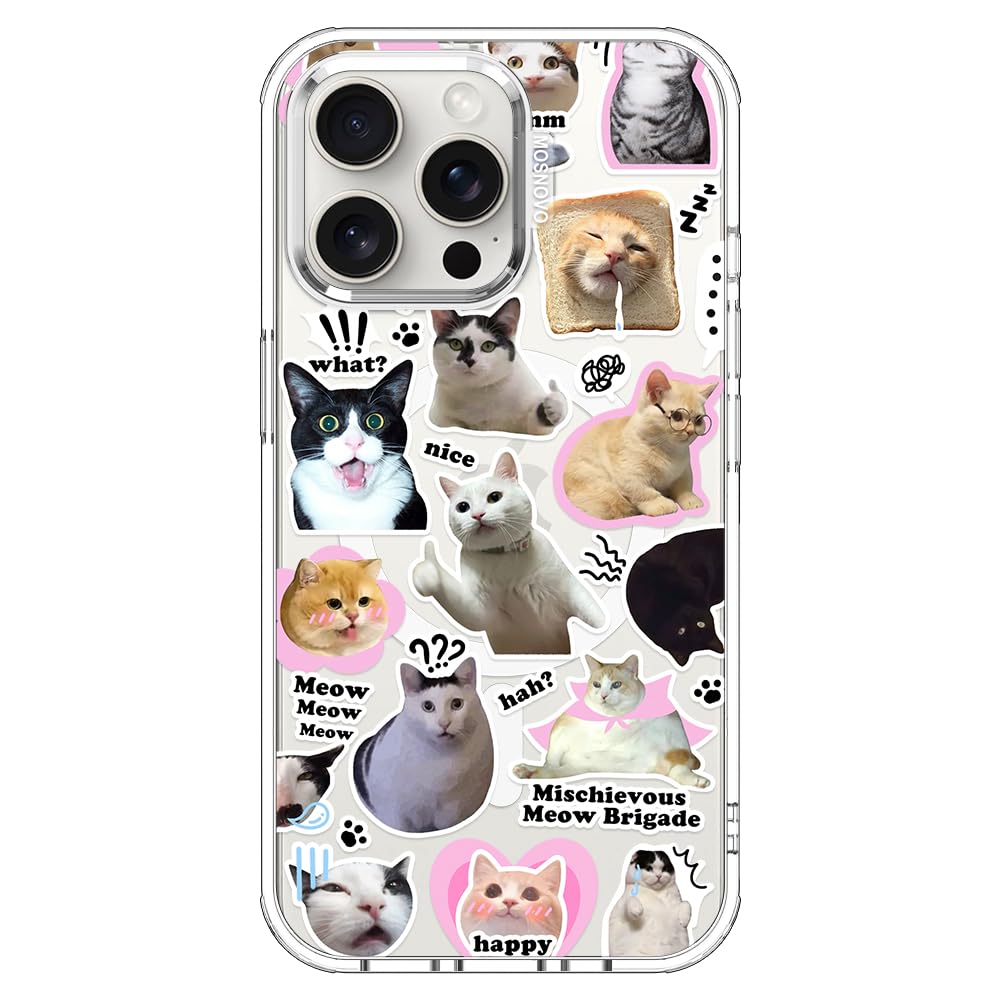 MOSNOVO Case for iPhone 15 Pro Max, [Compatible with Magsafe] [Buffertech 6.6ft Military-Grade Drop Protection] [Anti Peel Off Tech] Clear Phone Case