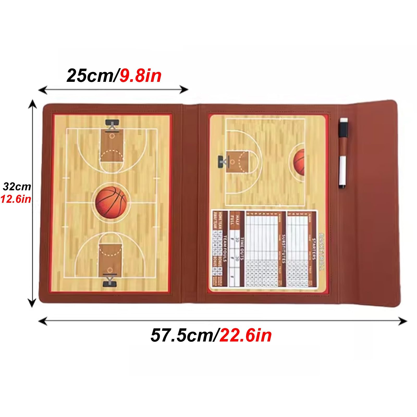 Lavagna Basket, Lavagna Allenatore Basket con Penna Magneti, Realizzata in Materiale Resistente, con Pennarello Cancellabile, Ideale per L'insegnamento e la Formazione