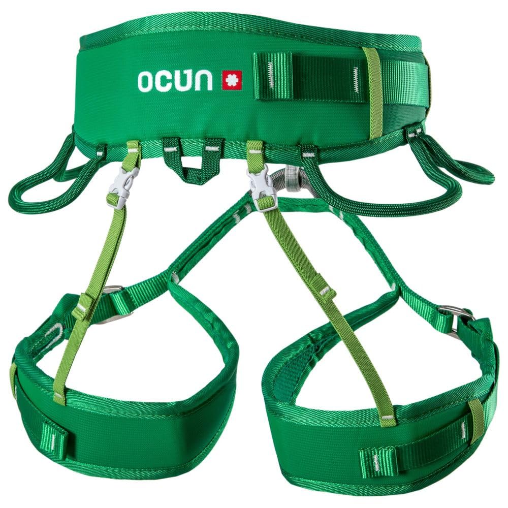 Ocun Twist Grün - Leichter bequemer 3-Schnallen Klettergurt, Größe M-XL - Farbe Green Medium