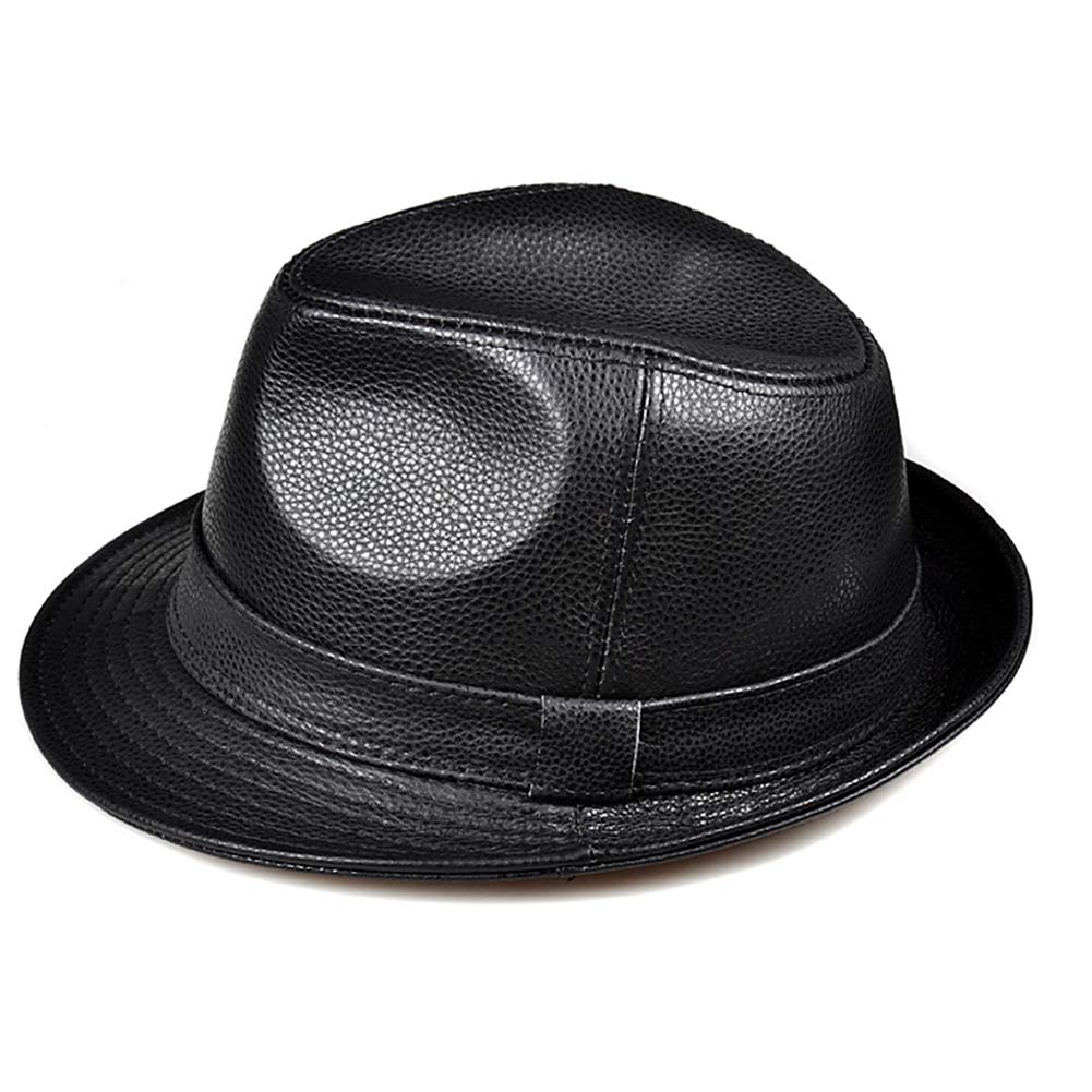 DongBao Cappello da Uomo Classico in Pelle Trilby Cappello Fedora Cappello Jazz da Uomo Stile Vintage Cappello Panama