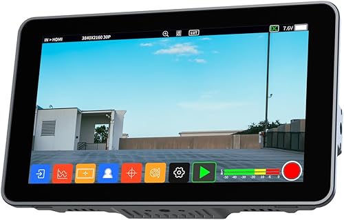 Shimbol Memoria I 5.5 pulgadas 4K HDR luz diurna visible 2000nits Monitorgrabador portátil, pantalla táctil IPS Cámara DSLR Monitor de campo MP4