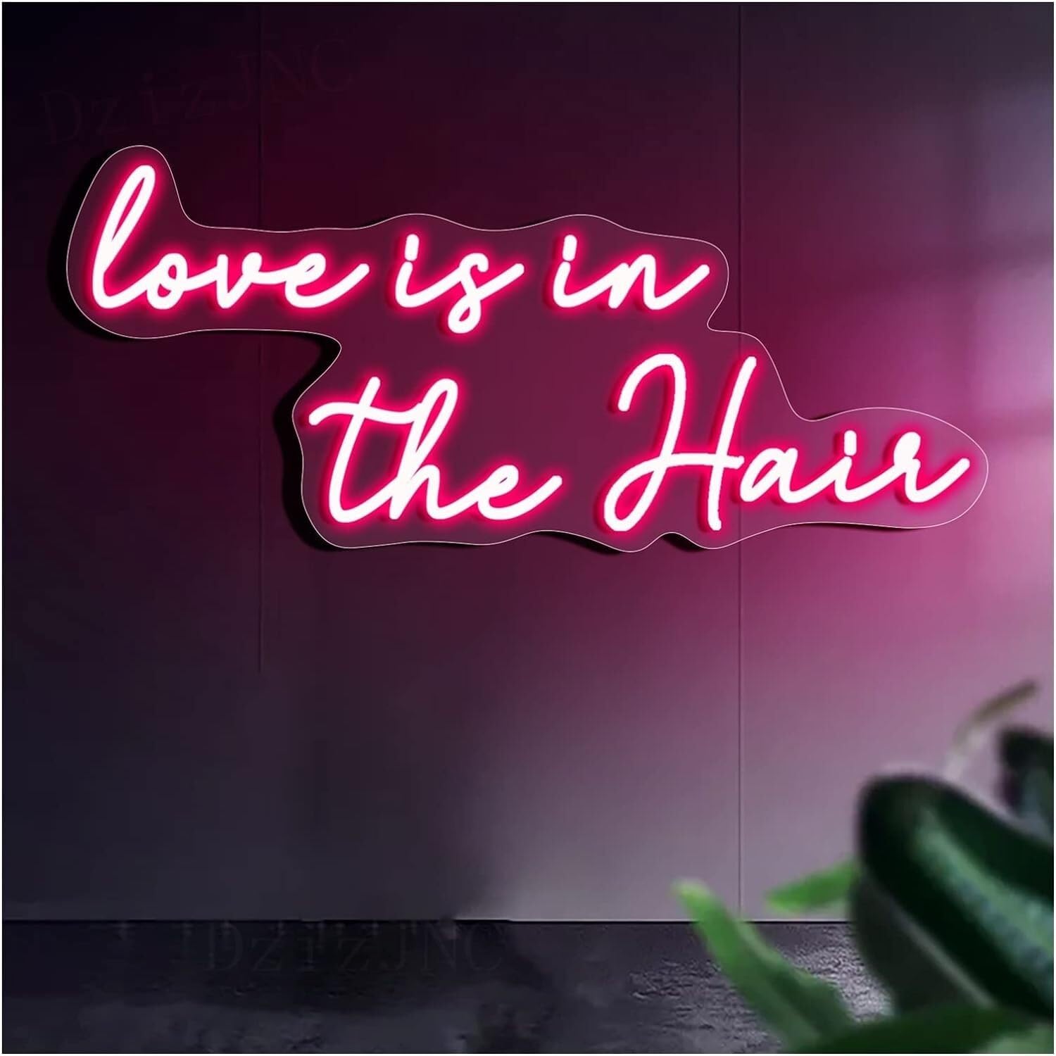 WaiDXn LED Neon Light Sign Love Is In The Hair Neon Signs Lights Handmade Led Neon Sign for Bar Decor(59X26cm)