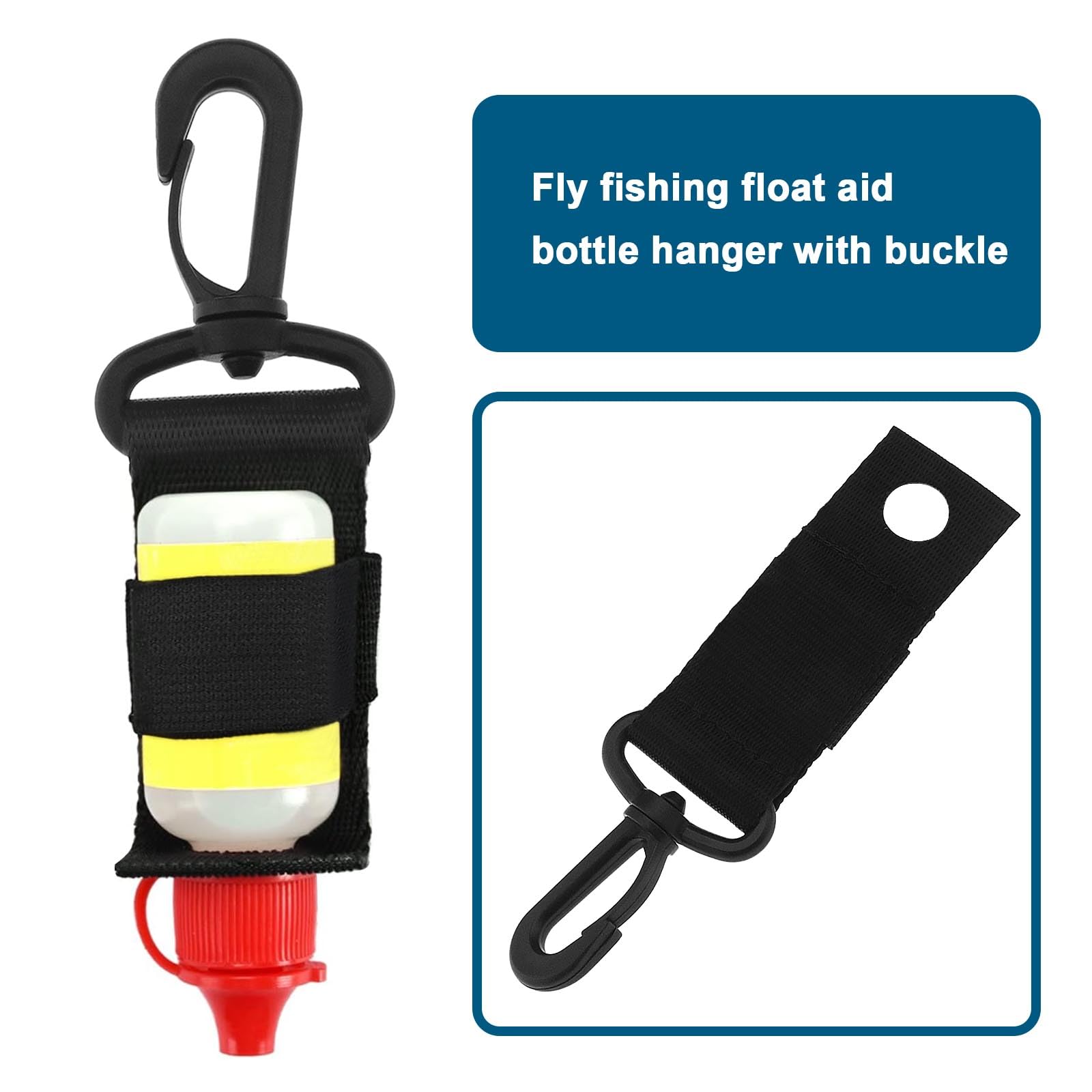 The Lord of the Tools 4PCS Floatant Holder with Buckle Fly Line Cleaner Tackle Retractor Fly Fishing Accessory for Hiking Fishing Nylon Plastic