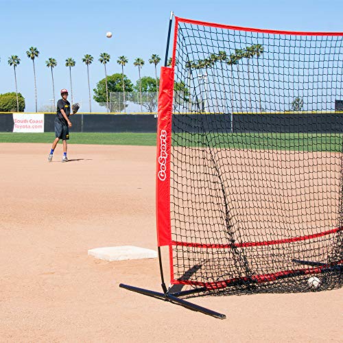GoSports 5 ft x 5 ft Baseball & Softball Practice Hitting & Pitching Net for All Skill Levels in Bow Type Frame