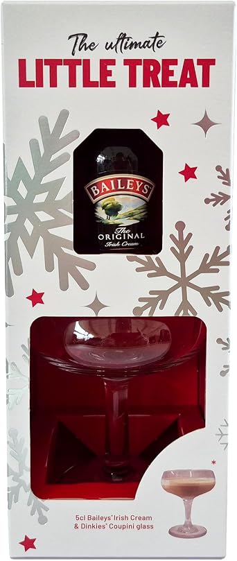 Baileys - The Ultimate Little Treat   5cl Baileys The Original Irish Cream 17% and Mini Coupe Glass.