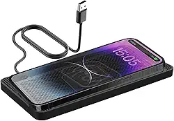 Almofada de carregador sem fio para carro, carregador de carro sem fio - Carregador fino de carregamento rápido de 15 W | Suporte para carregador de carro, suporte para telefone de carro, indução auto
