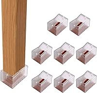 Vista 1 de Andux Juego de 8 protectores de suelo de madera de silicona con parte inferior rectangular para patas de silla, almohadillas para patas de muebles