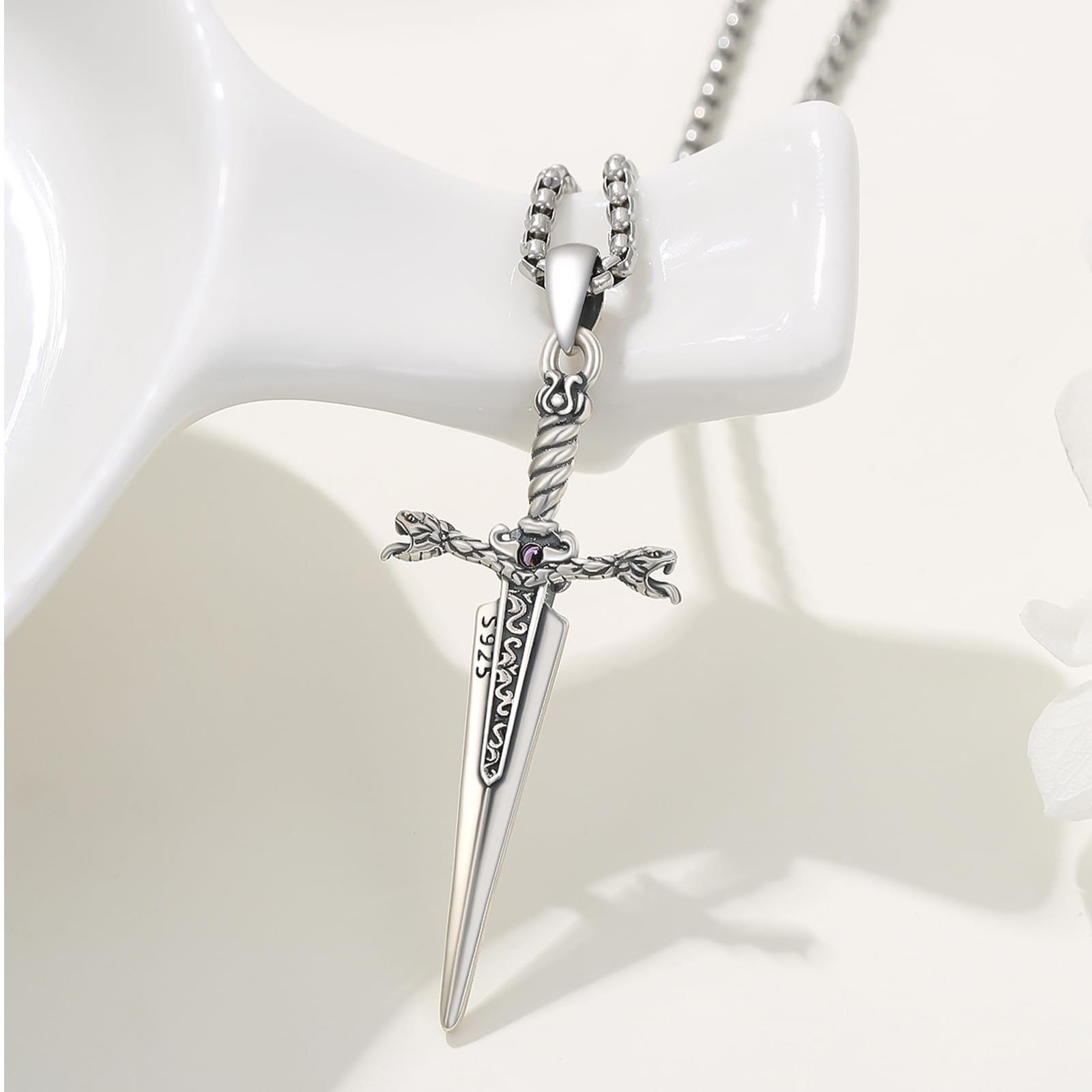 Schlangenkette Silber 925 Schlange Halskette Gothic Schmuck Punk Geschenke für Damen Herren