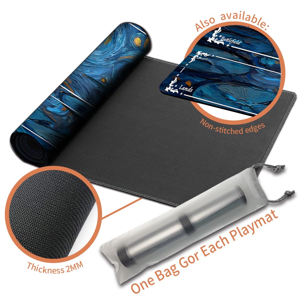 MTG Tapis de jeu XXL (60 x 35 cm) – Design fantastique haute résolution – Tapis en caoutchouc antidérapant pour TCG/CCG/MTG (No zone, MTG50-2