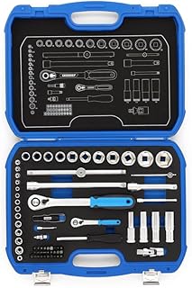 69-piece Socket spanner set, 1/4" + 1/2", Tool, Sockets ratchet bits, for carmotive, 19 BMC 20, Blue