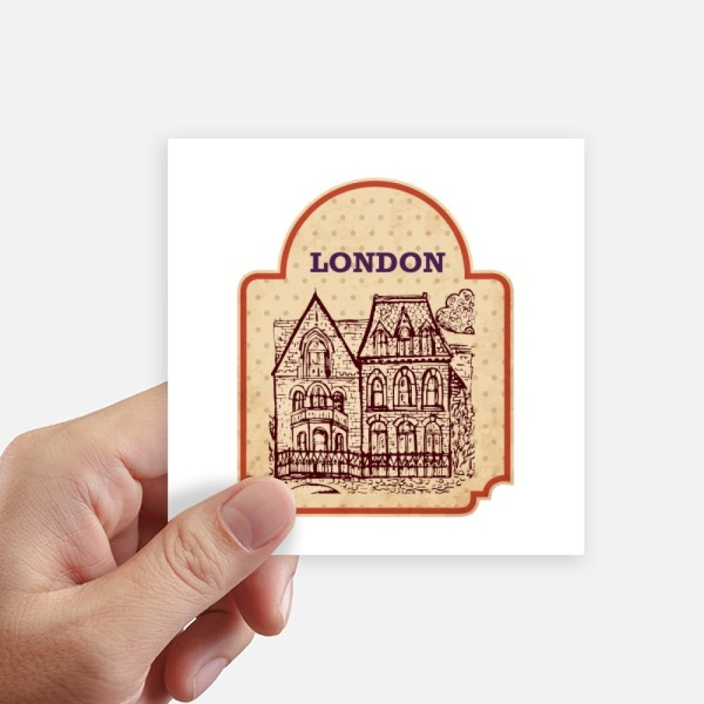 Autocollant Londres 10cm carré pour couvrir rayures valise et laptop