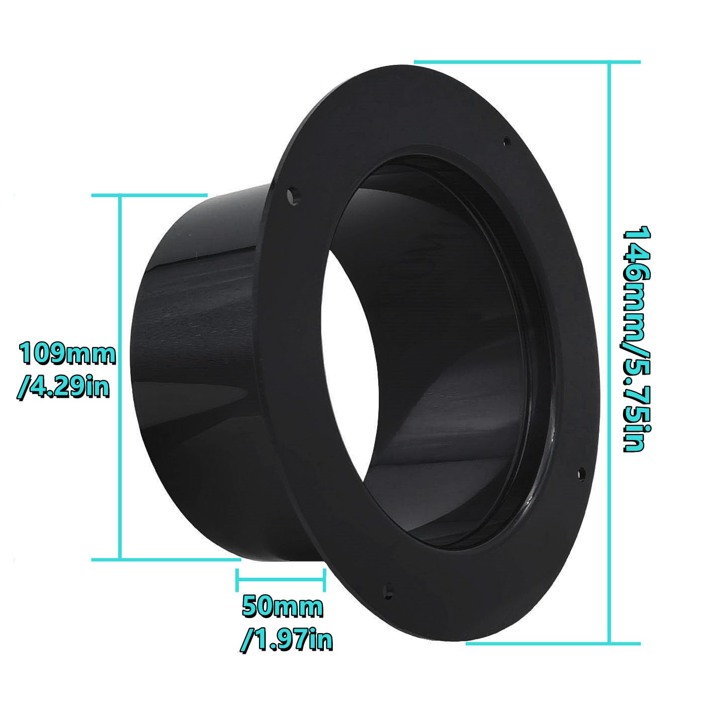 Conector de tubo redondo de PVC, 110 mm, color negro, para tubo de ventilación, color negro, 110 mm