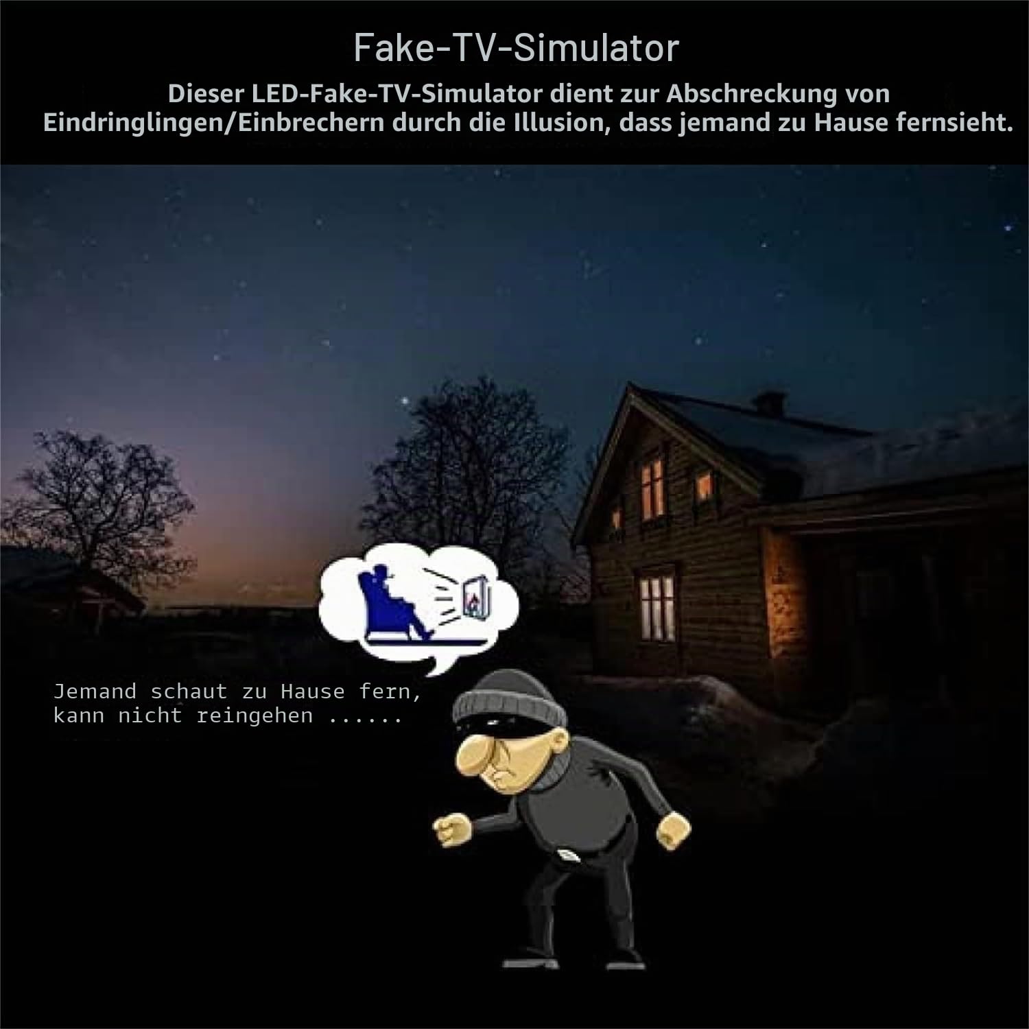 McbeAn Fake-TV-Simulator, LED-TV-Simulator, Nachtsicherheitslicht, Einbruch- Und Diebstahlschutz-Timer Und Sensor Für Die Heimsicherheit, Für Den Einbruchschutz Der Heimsicherheit