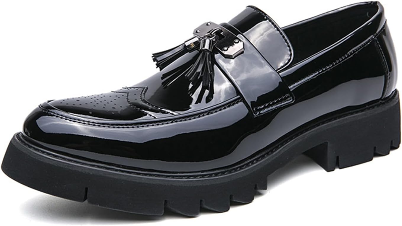 Men's Brogue Fashion Loafers - Comfort Round Toe