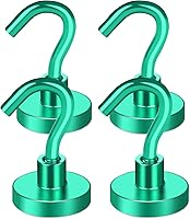 Vista 26 de MIKEDE - Ganchos magnéticos de alta resistencia, imanes negros de tierras raras de neodimio de más de 170LB para refrigerador, con revestimiento