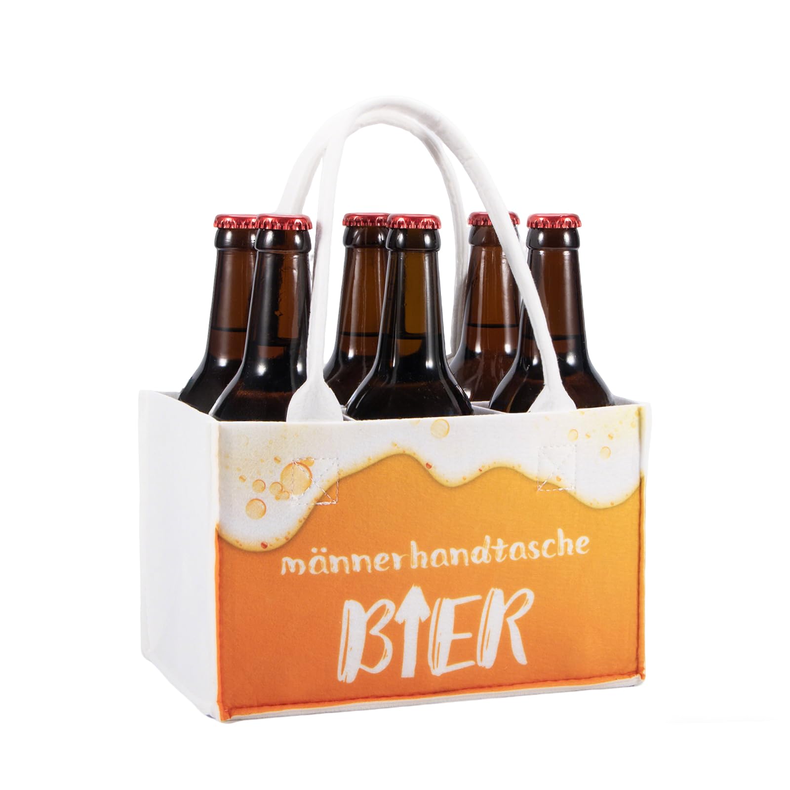 UV STYLISH Flaschentasche - Bier Geschenke für Männer, Lustige Geschenke für Männer Flaschentasche mit 6 Fächer, Filz Bier Bag Filztasche Weinflasche Tasche Vatertag Männertag