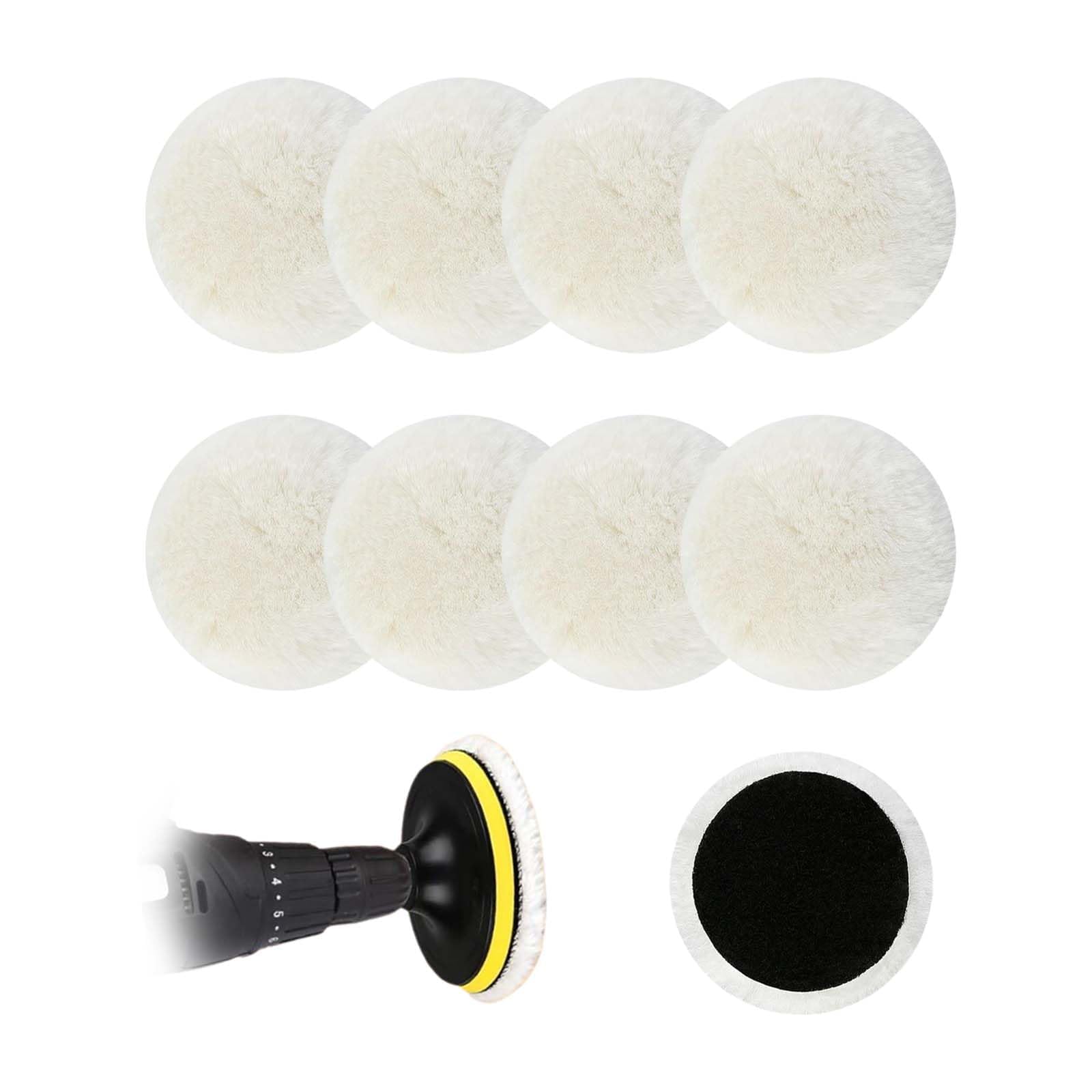 8 pezzi Tamponi Per Lucidatura, Tamponi Lucidatura Auto, Cuscinetti lucidanti, Lana auto tampone di lucidatura, kit tampone per lucidatura lana,Cuscinetti lucidanti da 125 mm, adatti per auto