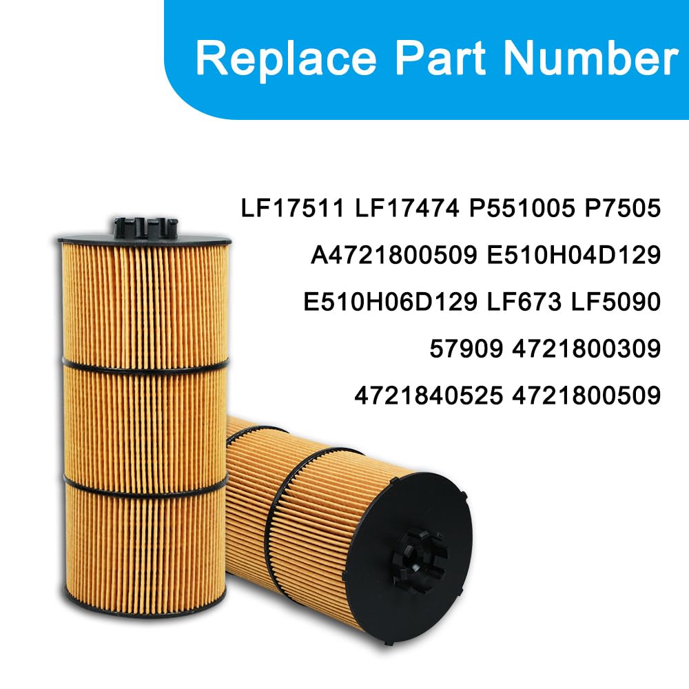 Filtro de aceite/lubricante P551005 para camiones y autobuses Freightliner 2012-2020 114SD 122SD 2012-2020 Western Star Trucks 4700SB 2009-2017 4900FA reemplaza LF17511 LF17474 A4 721800 0109 LF17511