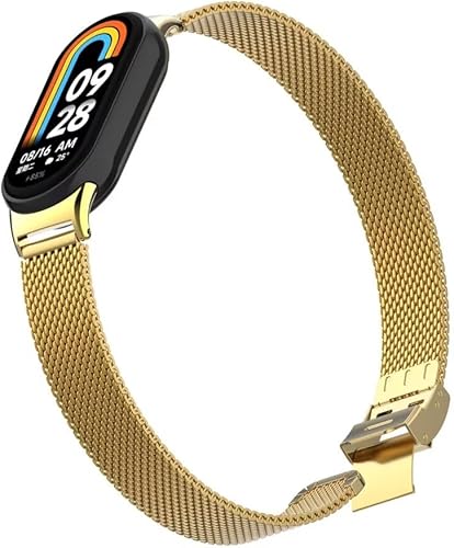 Miniatura 4 de T-BLUER Compatible con Xiaomi Mi Band 8Mi Band 9 Band, Mi Band 8 Correa de repuesto de metal de acero inoxidable para Xiaomi Mi Band 9