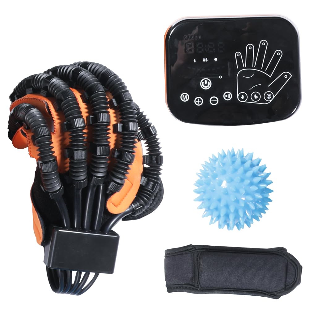 Morelian Rehabilitation Robot Gloves Hand Dysfunction Patient Training Device USB Chargeable LED Display Hemiplegia Hand Stroke Recovery Equipment with 8 Intensity 3 Training Modes Left Hand L Code