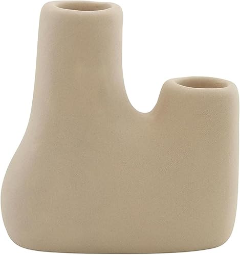 47th & Main Portavelas cónicos para candelabros, candelabro decorativo doble de cerámica minimalista para centro de mesa de comedor, 4 pulgadas de