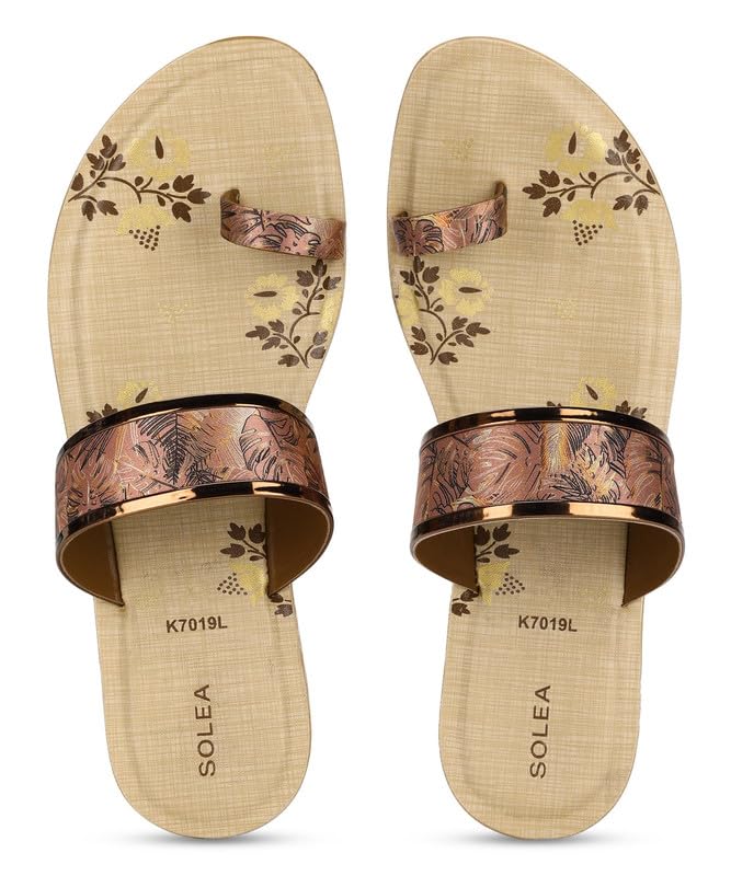 Image of PARAGON PUK7019L Women's Sandals | Stylish Slip on Flats with Cushioned Soles | Trendy Lightweight Durable & Comfortable Fashion Slippers for Outdoor Use