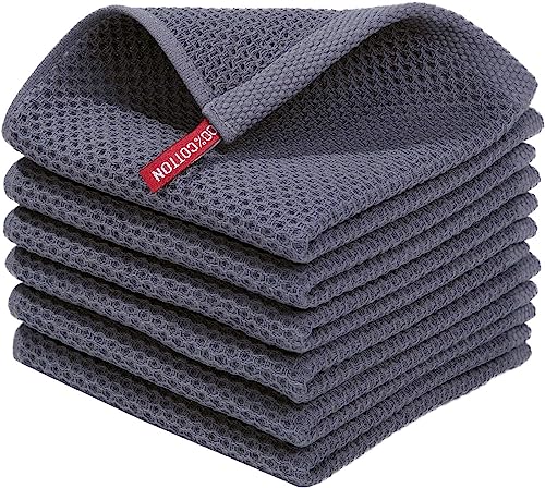 Listado de Toallas de cortesía Top 10. 42 U Chef Toallas de Cocina de Algodón 12x12pulgadas, Trapos Tejidos Gofre Ultra Suaves, Paños de Limpieza Absorbentes y de Secado rápido, Ideales para Cocinar, Limpiar, Lavado y...