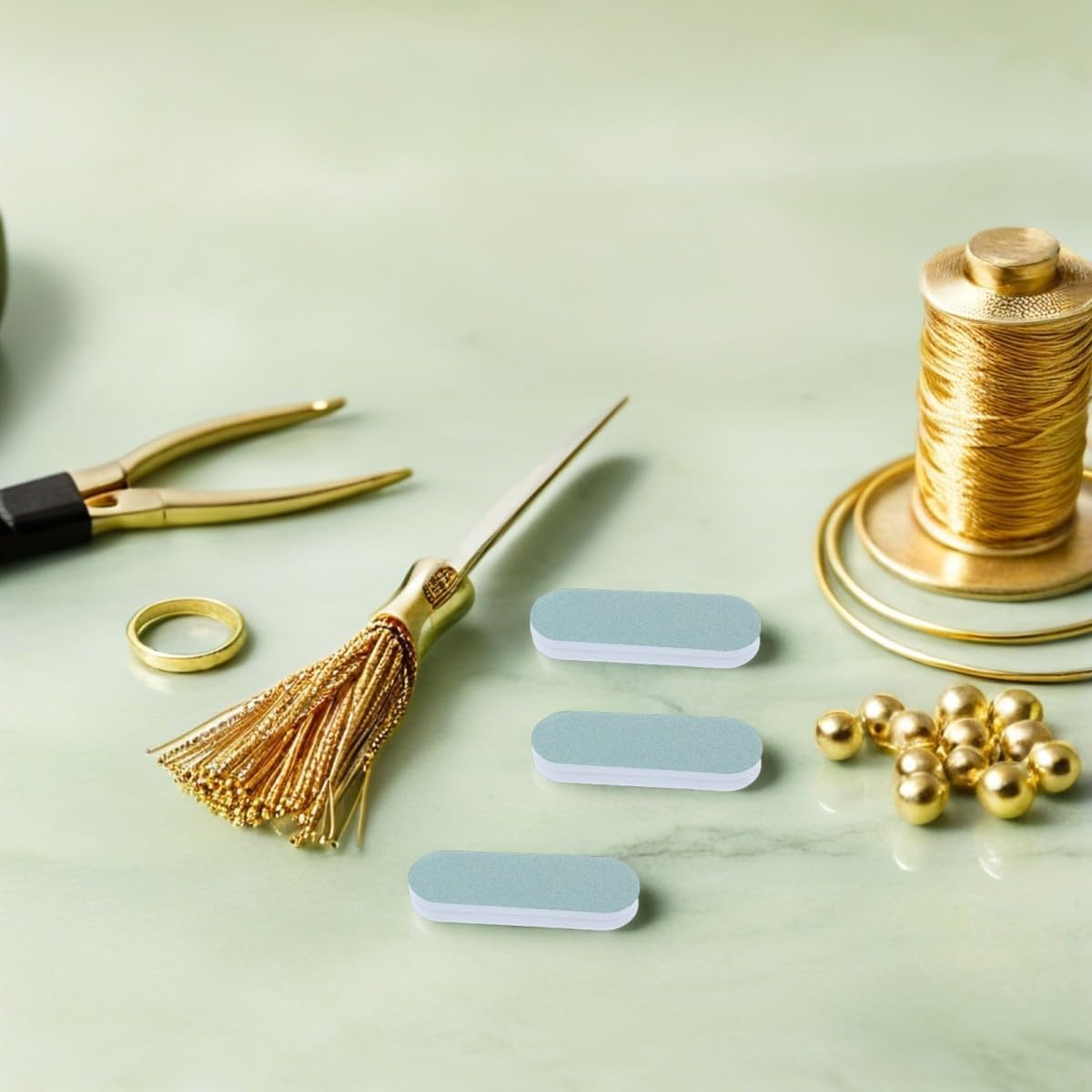 Abaodam Jewelry for Alloy Polish Sponge in Sticks Buffing 100pcs Double-Sided Bars 6x2cm Fine Tarnish Removal Maintenance, Items and Earrings Workshop Use