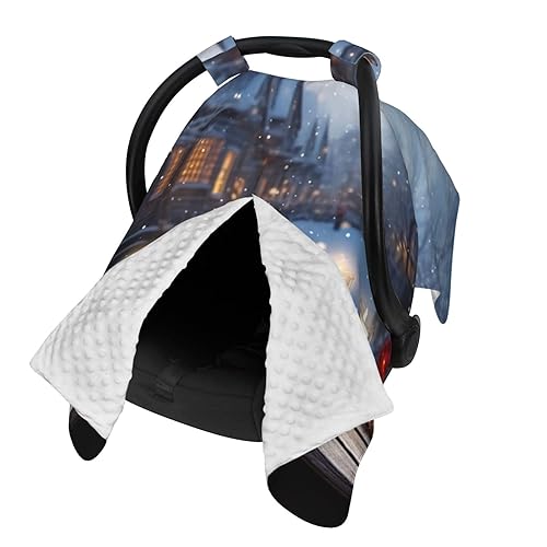 Miniatura 2 de Baby Car Seat Canopy Cover for Mom, Soft Breathable Nursing Breastfeeding Covers Multi Use Stroller Sun Shade Newborn Shower GiftChristmas Atmosphere