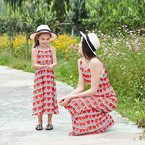 Mulampli Vestido de verão para mãe e filha, para a família, para mãe, bebês, meninas, casual, saia,