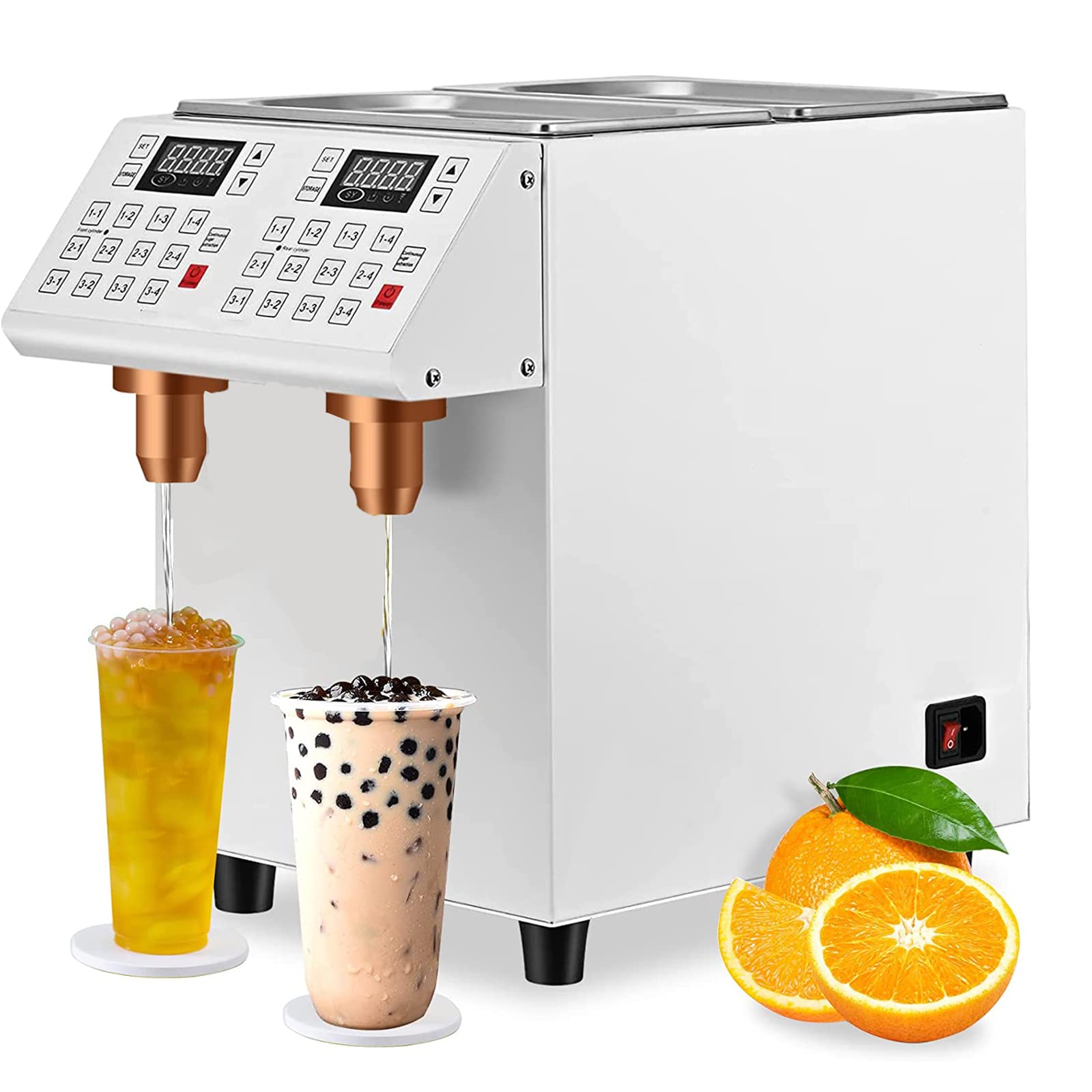 Dispensador Automático De Fructosa, Máquina Dosificadora De 10000 CC/2,64 Galones con Doble Salida, Ideal para Tiendas De Té con Leche, Cafeterías Y Restaurantes.