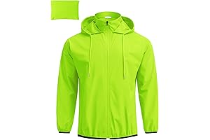 OTU Men's Lightweight Waterproof Hooded Rain Jacket