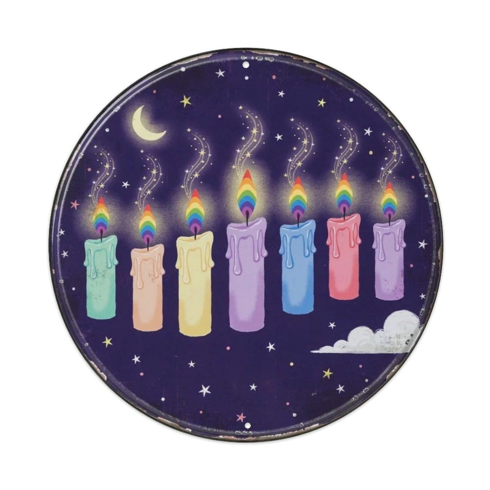 Dreams Compass Vintage Magical Round Metal Tin Sign Plaque
