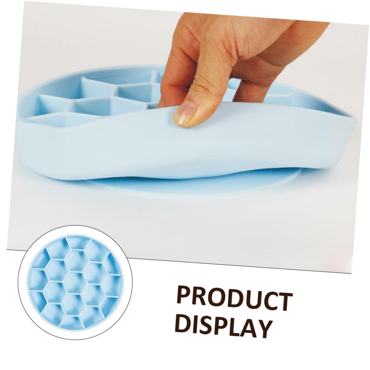 Anti Erstickungs Napf für Haustiere aus Silikon, Langsam Fressend, Blau