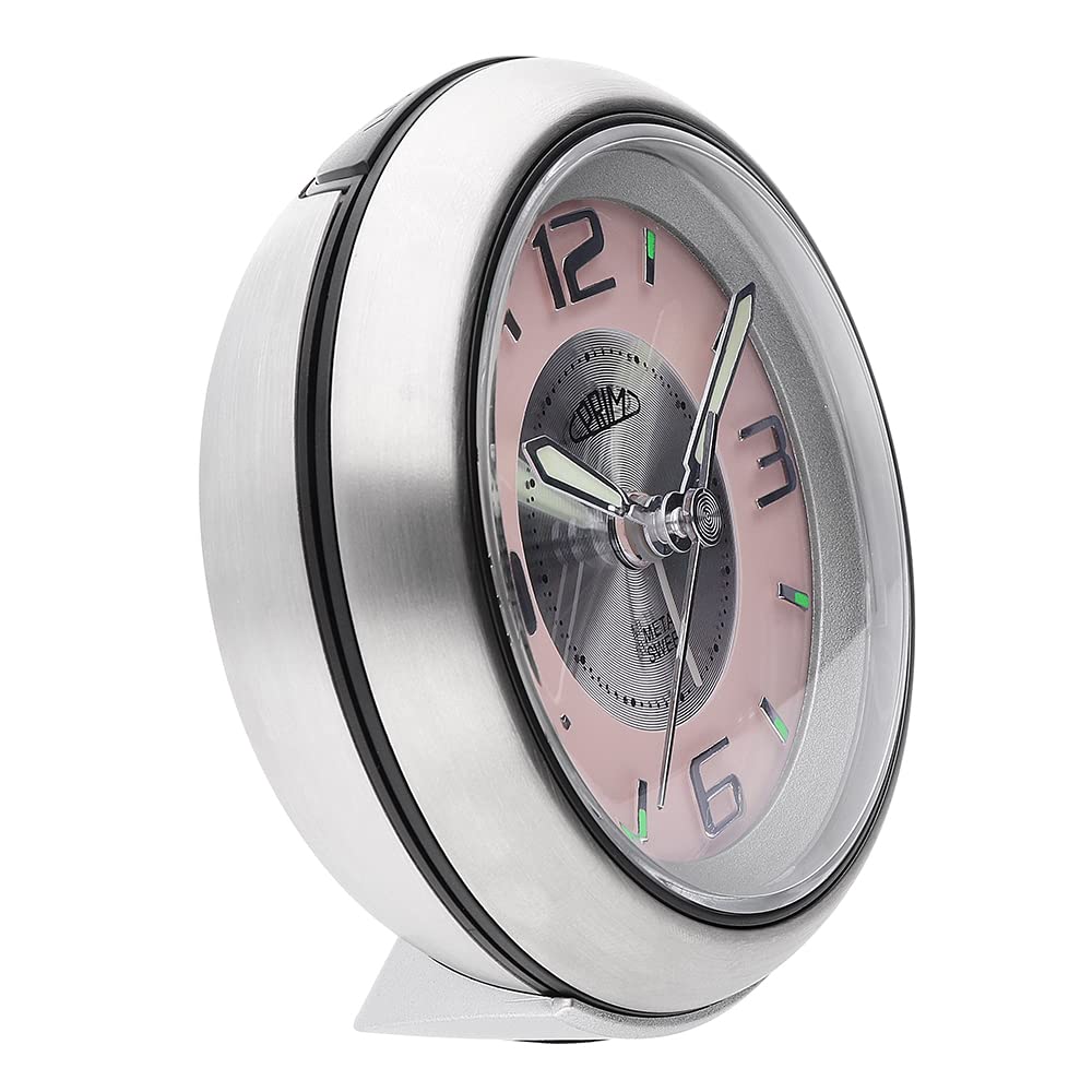 Sveglia Moderna PRIM Steel – Metallo E Plastica, Argento/rosa – Con Luce Notturna LED E Funzione Snooze - 5