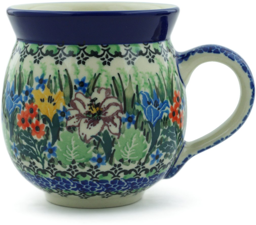 Polmedia Polish Pottery 16 Oz Stoneware Bubble Mug